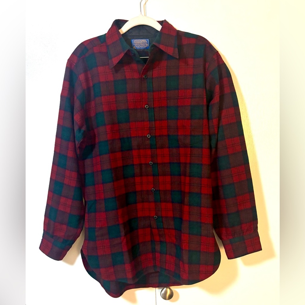 Vintage Pendleton Wool Shirt Mens Medium Lindsay Tartan Plaid USA Made